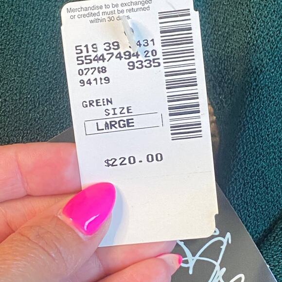 NEW Vintage Marie St. John Forest Green Knit Mock Neck Sweater Large NOS Hunter - Picture 6 of 9